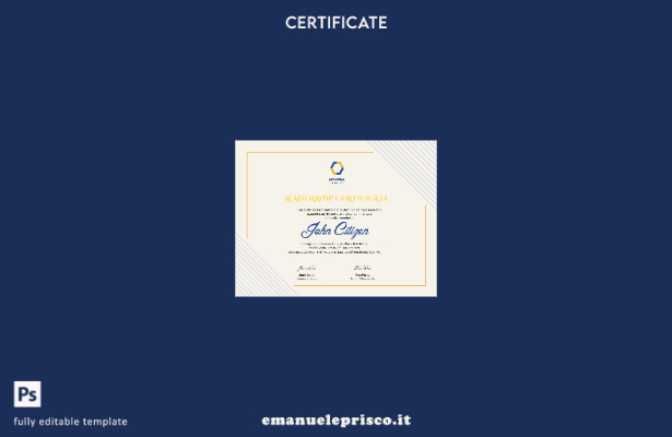 modello di certificato di leadership USA in stile verificato